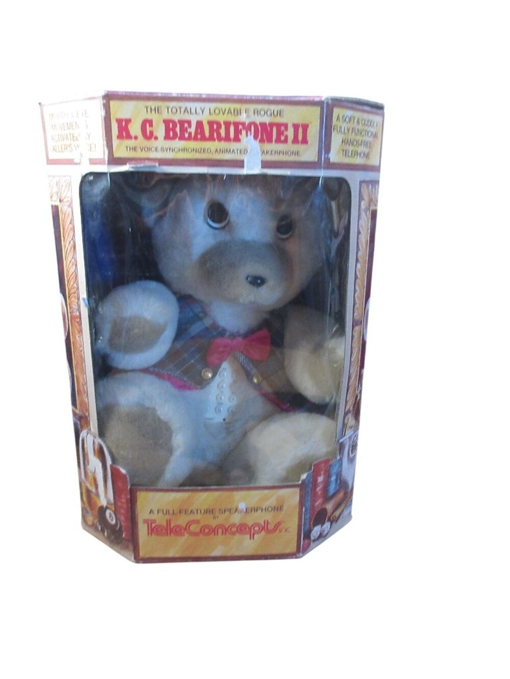 Teleconcept K.C. Bearifone II Animated Talking Teddy Bear Telephone